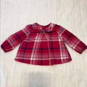 SALE Baby Gap Baby Girl Plaid Peter Pan Collar Top 6-12 Months
